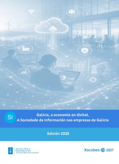 Portada do informe. Sociedade da información nas empresas, edición 2025
