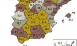 Mapa da cobertura 3G en España (2012)