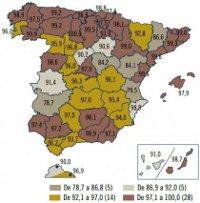 Mapa da cobertura 3G en España (2012)